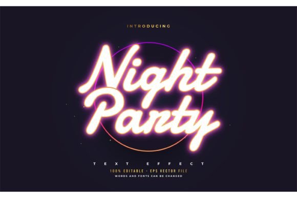 Download Night Party Text Style with Neon Effect - Style Collection