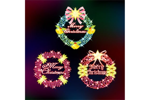 Download Christmas Wreath with Shining Light - Shining Collection