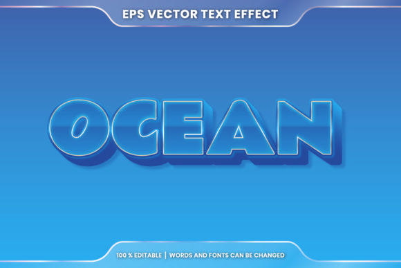 Download Ocean Word, Text Effect Editable Style - Style Collection