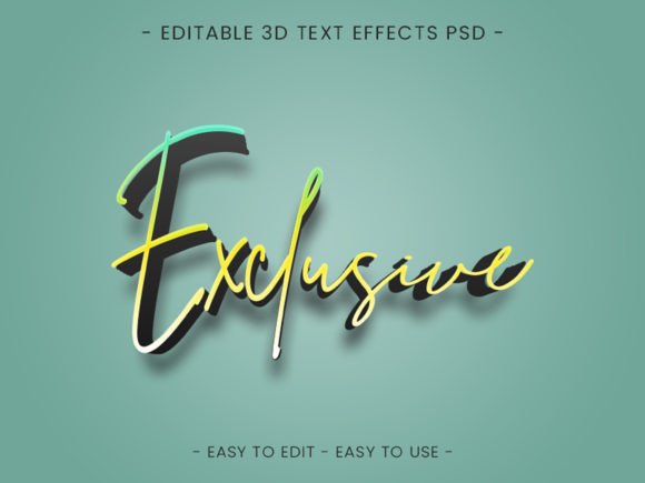 Download Exclusive 3d Text Effect Editable Style - Style Collection
