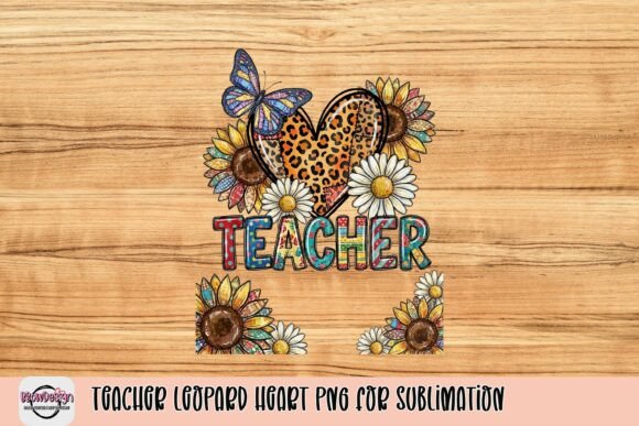 Download Teacher Leopard Heart PNG for Sublimation - Premium Resources