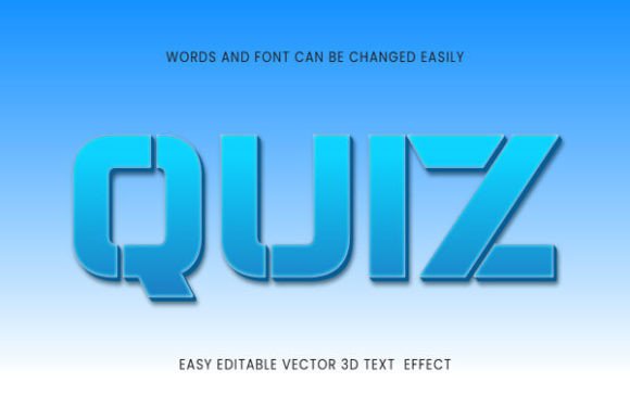 Download Quiz- 3d Text Editable Style - Style Collection